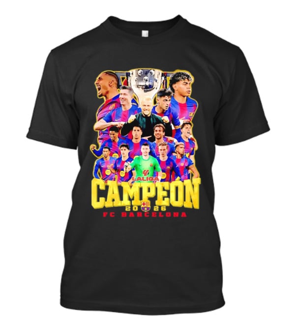 FC Barcelona Campeón La Liga 2023 Trophy Celebration T-Shirt