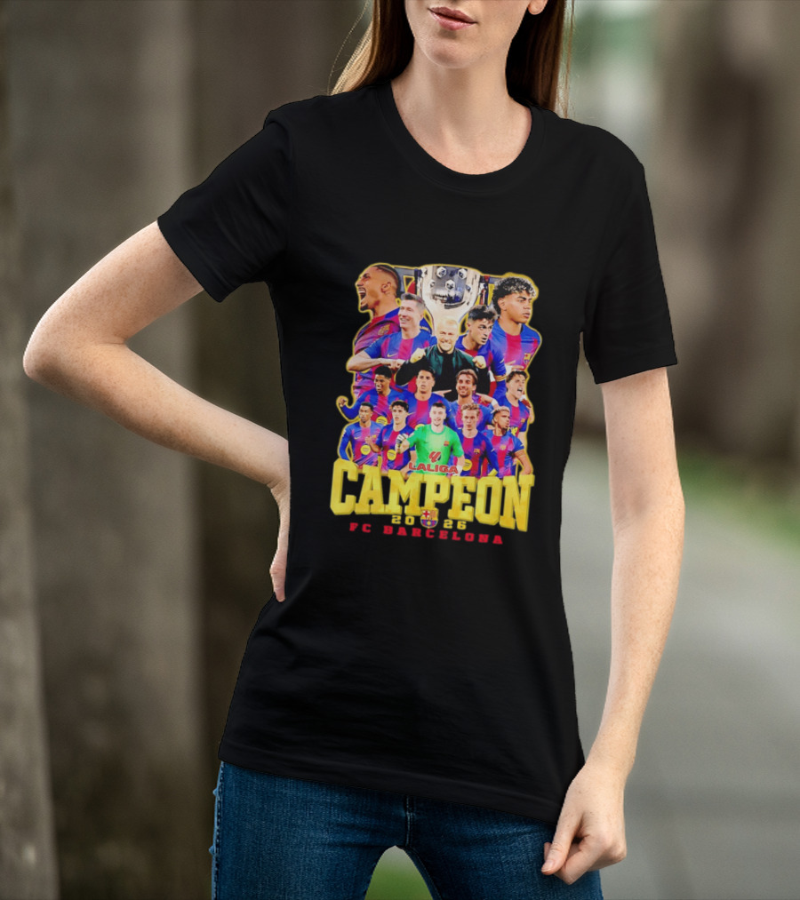 FC Barcelona Campeón La Liga 2023 Trophy Celebration T-Shirt