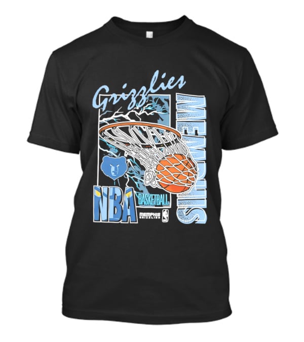 Grizzlies Memphis Basketball NBA Bear Logo And Hoop T-Shirt