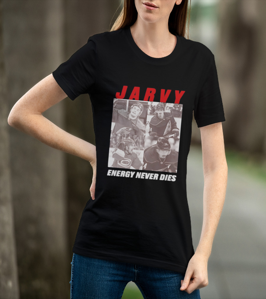Seth Jarvis Jarvy Carolina Hurricanes Energy Never Dies T-Shirt