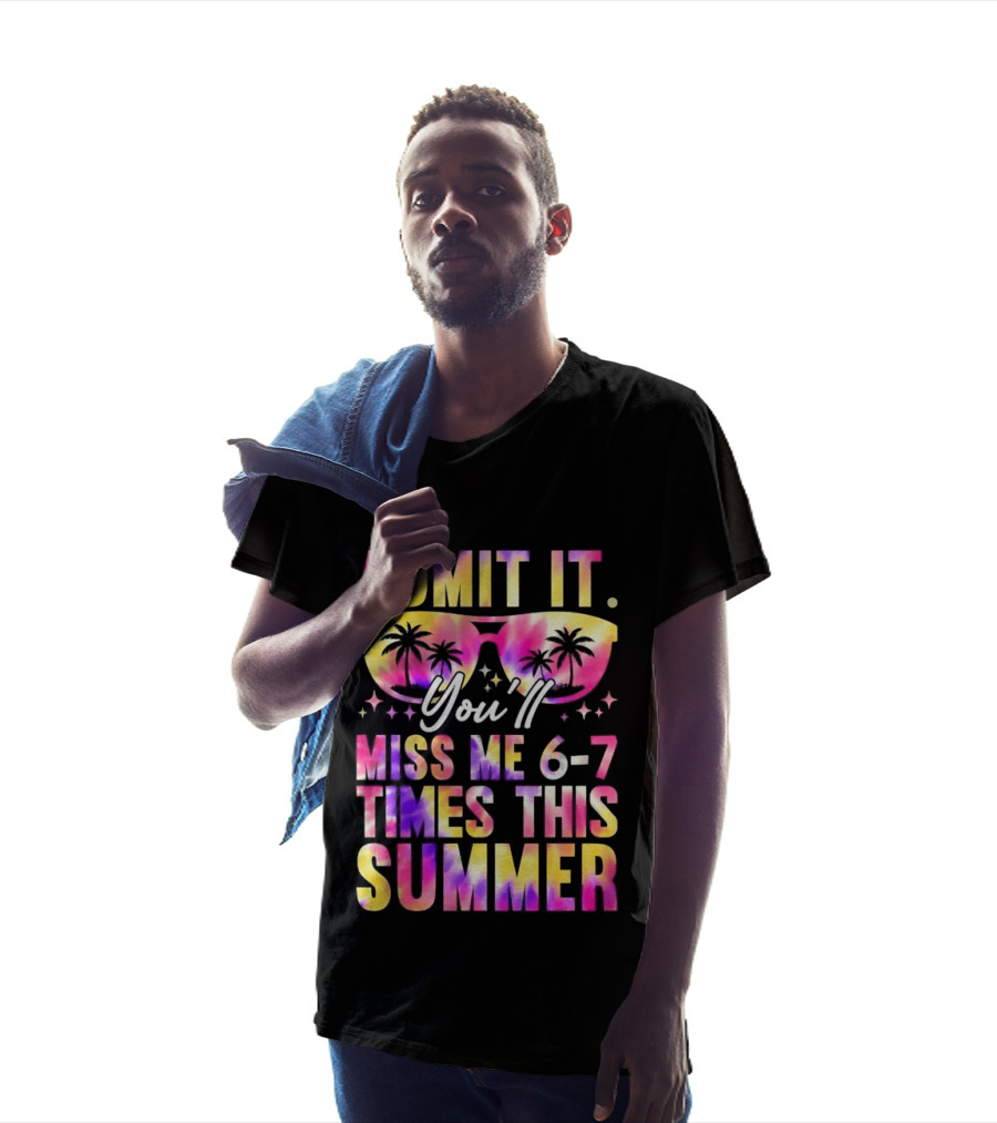 Admit It You'll Miss Me 6 7 Times This Summer Sunglasses Palm Trees T-Shirt