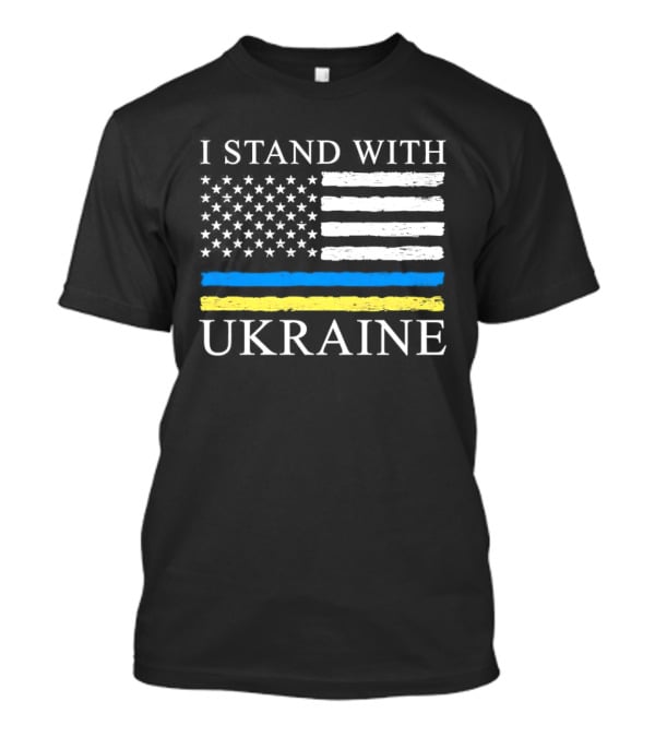 I Stand With Ukraine USA Flag Support T-Shirt