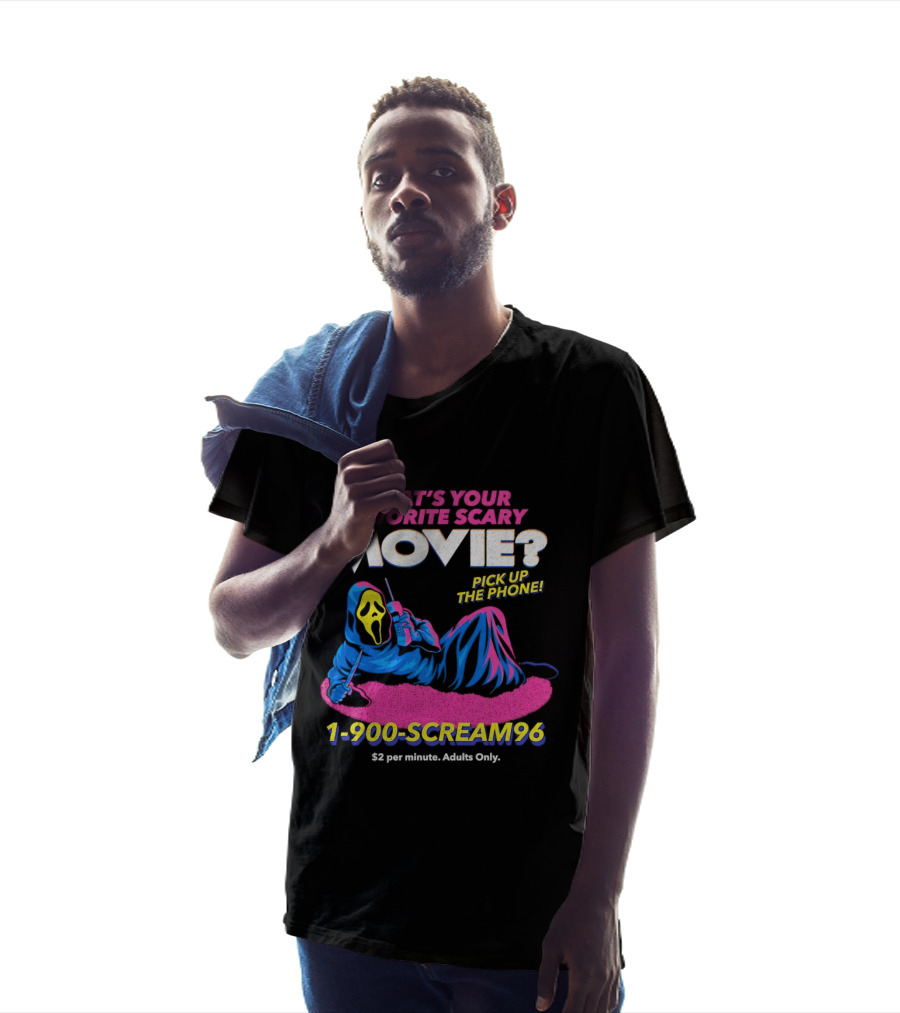 What's Your Favorite Scary Movie 1 900 Scream96 Pick Up The Phone T-Shirt