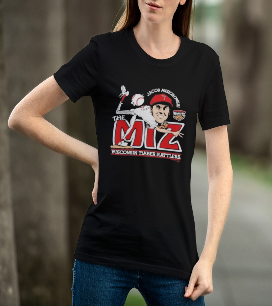 Jacob Misiorowski Wisconsin Timber Rattlers The Miz Caricature T-Shirt