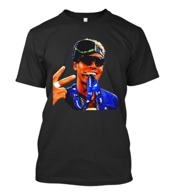 Paris Saint Germain Desire Doue Biting Medal Victory Celebration T-Shirt