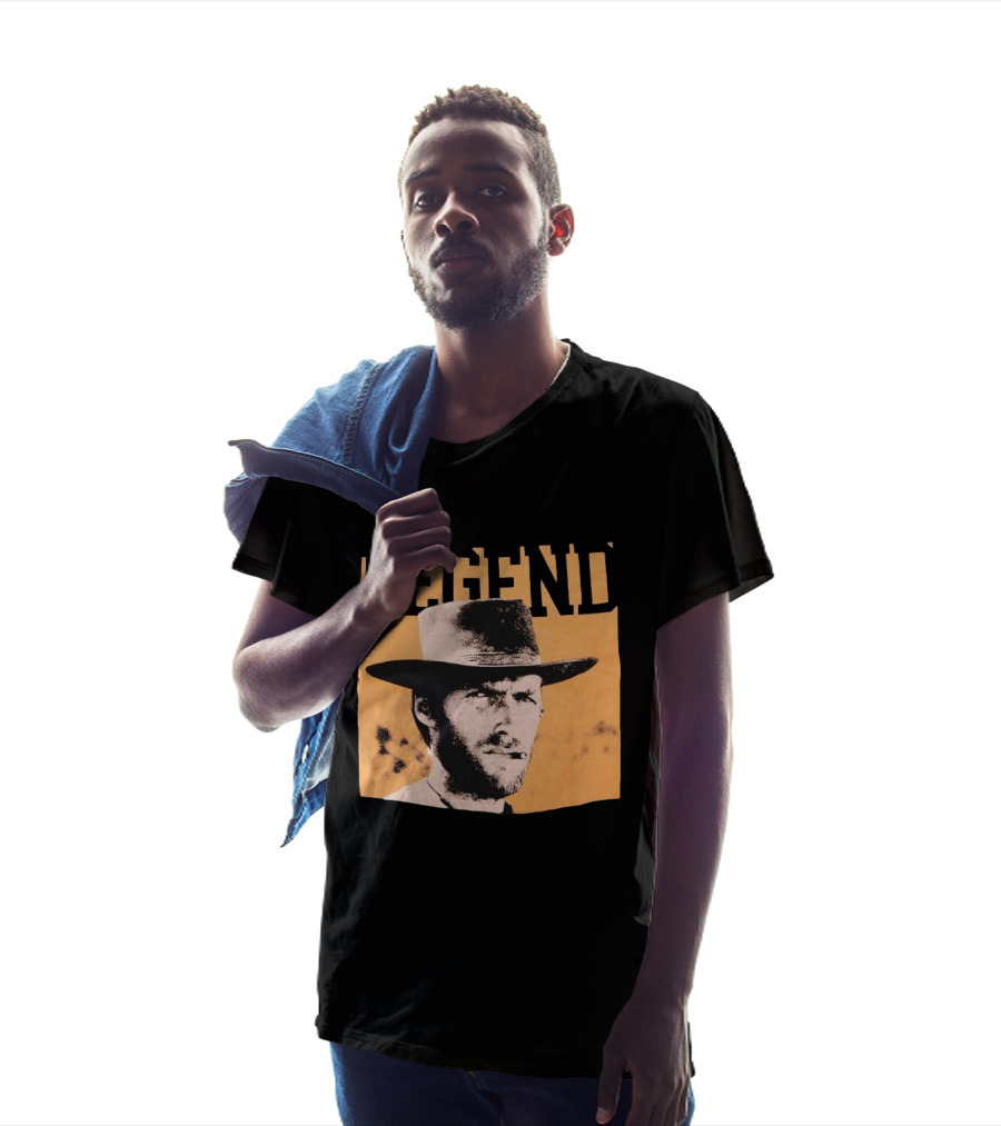 Legend Clint Eastwood Smoking Cigar Classic Western T-Shirt