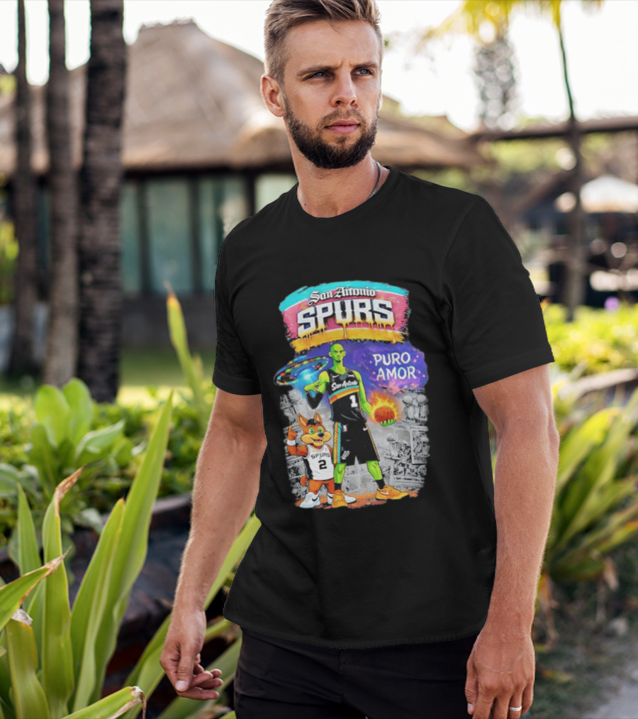 San Antonio Spurs Alien Basketball Puro Amor Fiesta Vibes T-Shirt