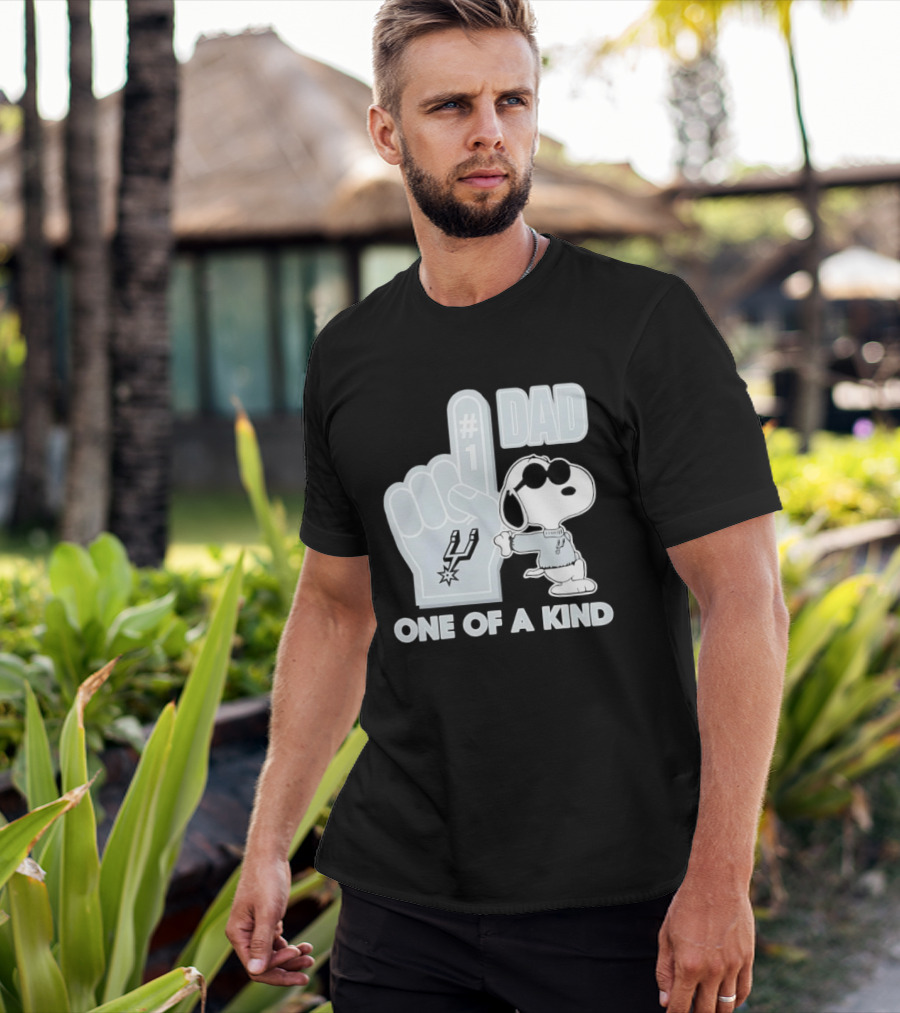 Snoopy Wearing Sunglasses With Spurs Foam Finger One Of A Kind Dad T-Shirt