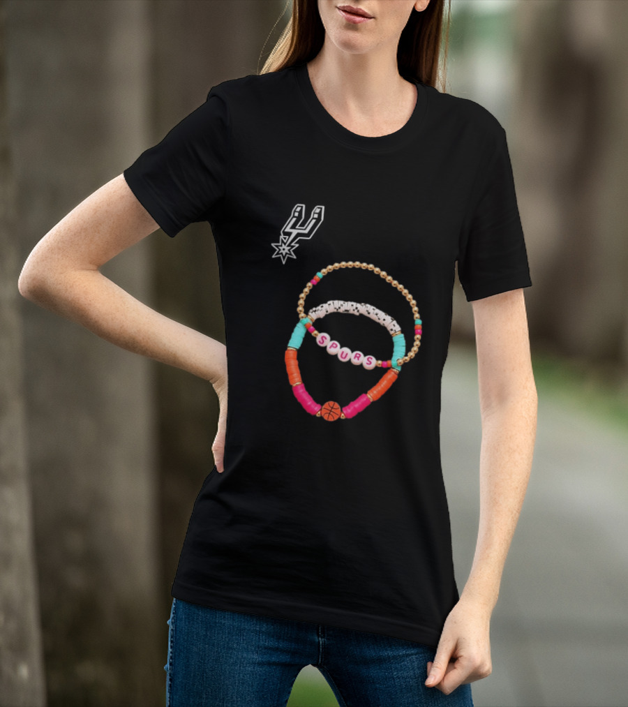 San Antonio Spurs Beaded Bracelet Set Basketball Fan Accessories T-Shirt