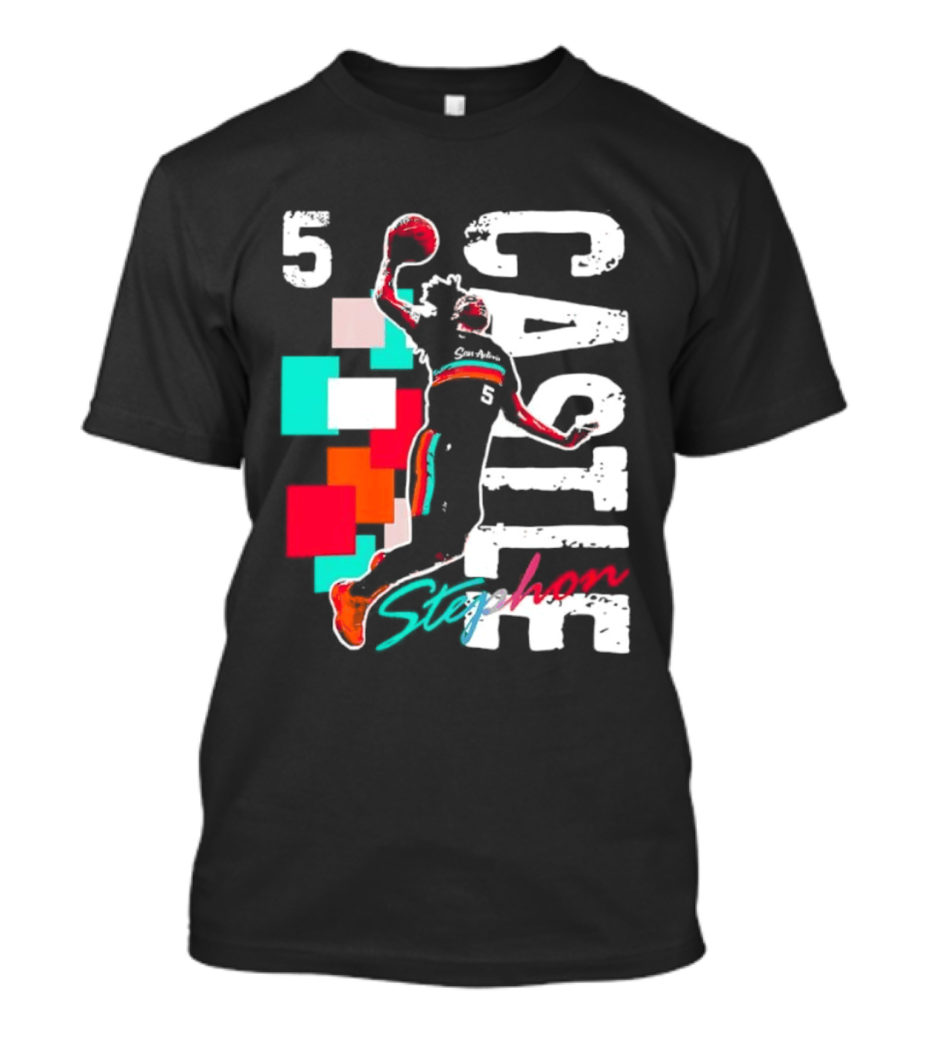 Stephon Castle Number 5 San Antonio Spurs Basketball T-Shirt