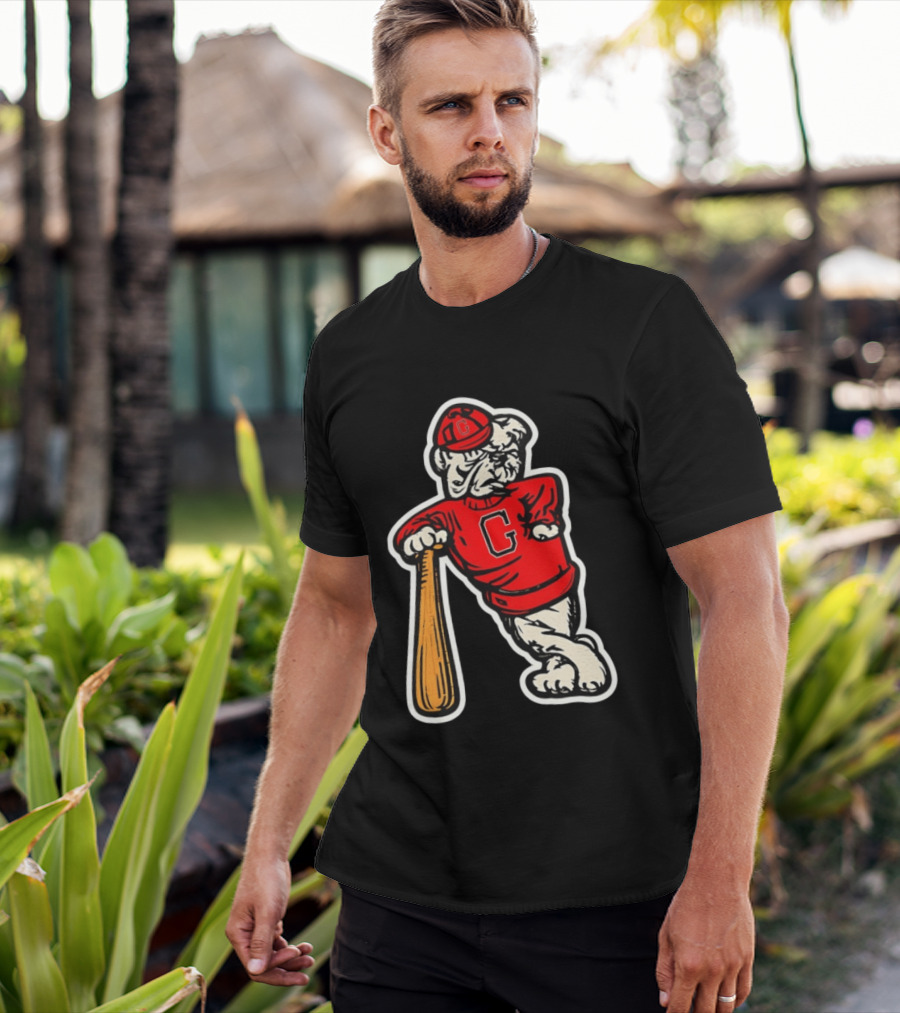 University Of Georgia Bulldogs Baseball Mascot Vintage Collegiatejára T-Shirt
