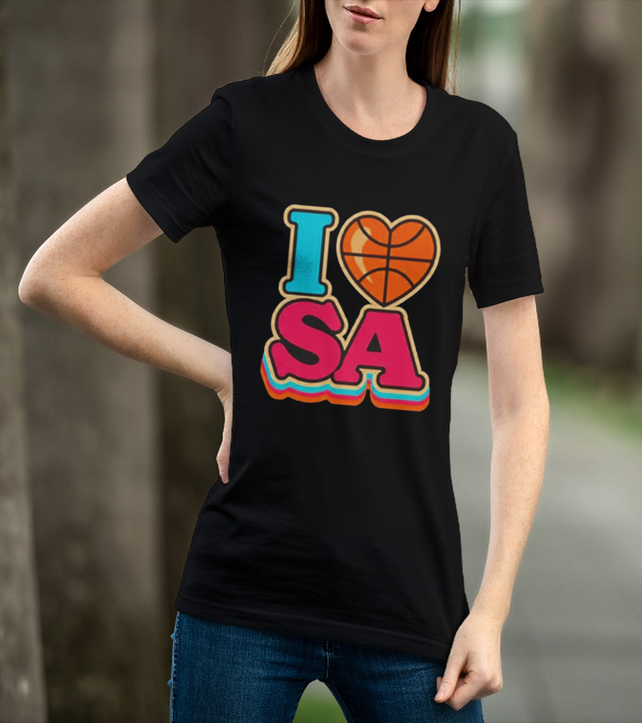 I Heart SA Basketball San Antonio Sports Fan Gear T-Shirt