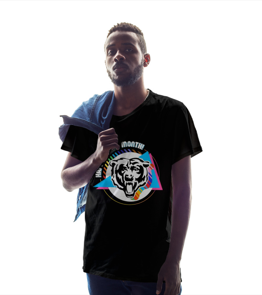 Chicago Bears Happy Pride Month Rainbow Triangle Celebration T-Shirt