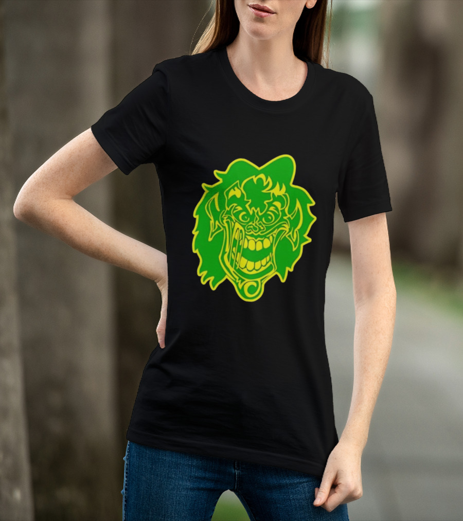 Insane Clown Posse Hatchetman Wicked Clown Face Neon Green Yellow T-Shirt