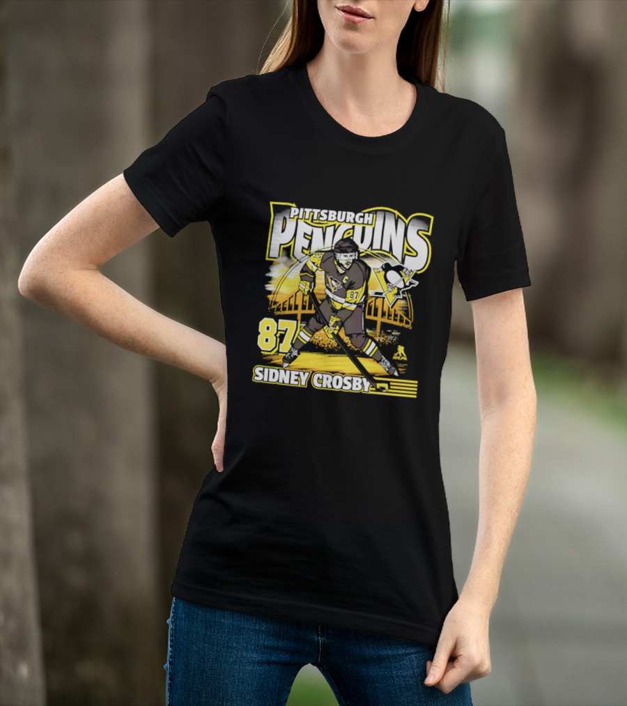 Pittsburgh Penguins Sidney Crosby 87 Hockey Action T-Shirt