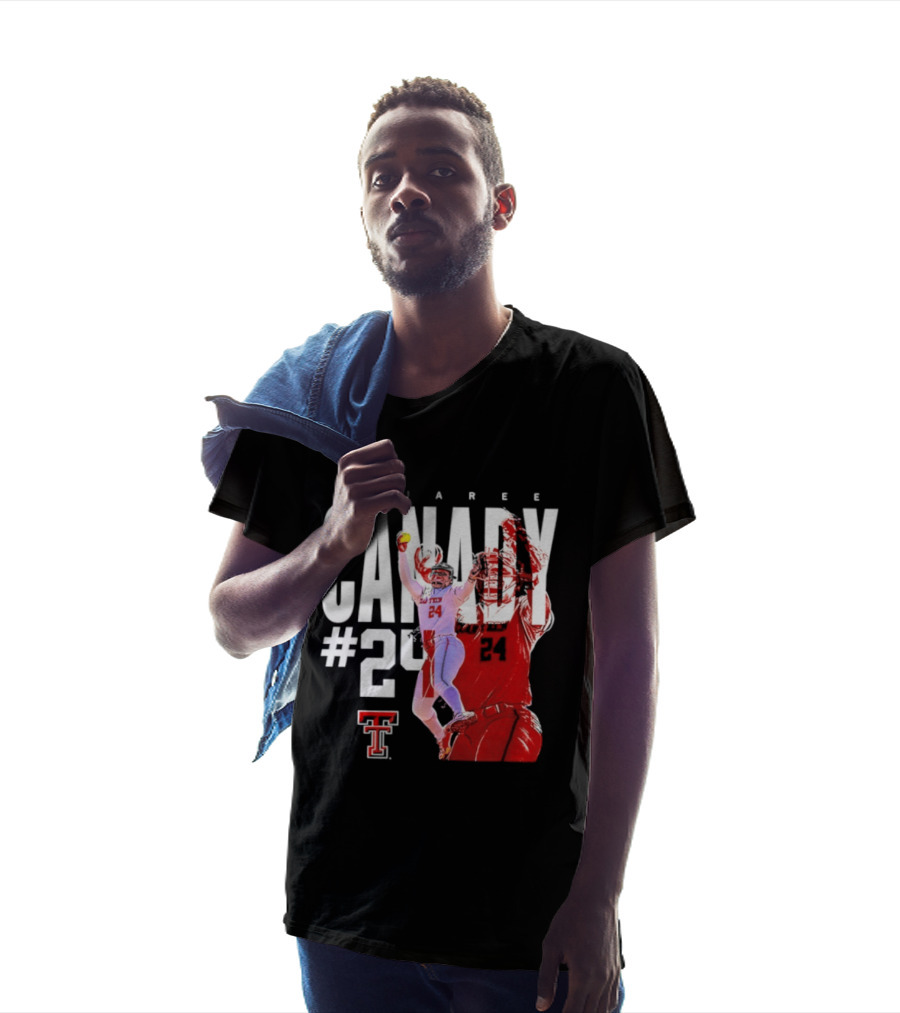 NiJaree Canady 24 Texas Tech Softball Player Pose With Team T-Shirt