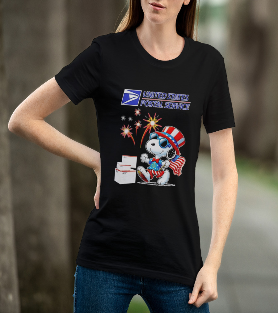 Snoopy Fourth Of July United States Postal Service Patriotic Celebration T-Shirt