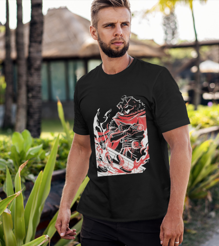 Technoblade Of War Gamer Tribute Epic Medieval Style Scarf And Flames T-Shirt