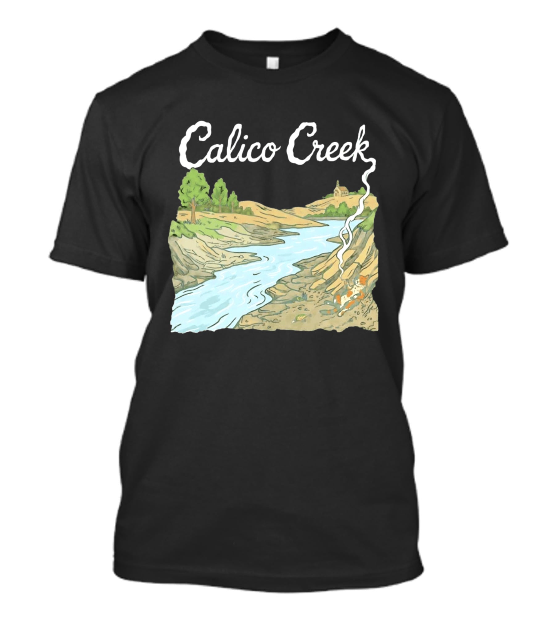 Calico Creek Scenic River And Countryside Landscape T-Shirt