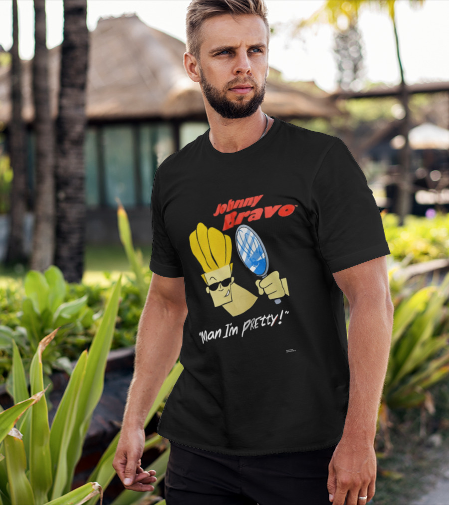 Johnny Bravo Man I'm Pretty Magnifying Mirror T-Shirt