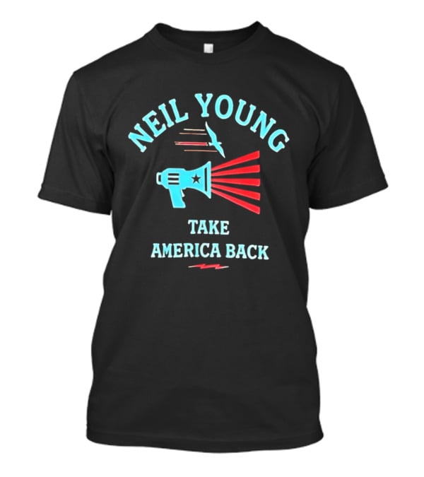 Neil Young Take America Back Megaphone And Bird T-Shirt