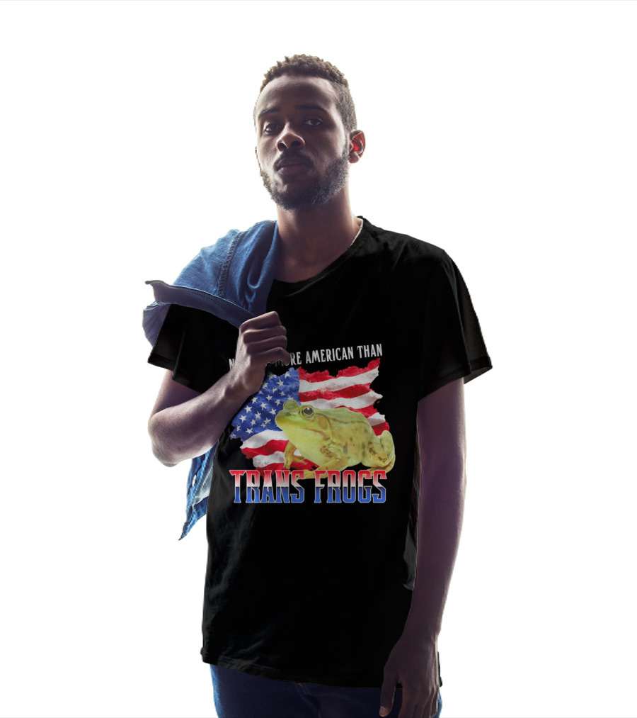 Nothing More American Than Trans Frogs Pride USA Flag Frog T-Shirt