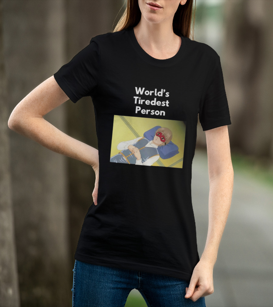 Okita Sougo World's Tiredest Person Anime Character Relaxing T-Shirt