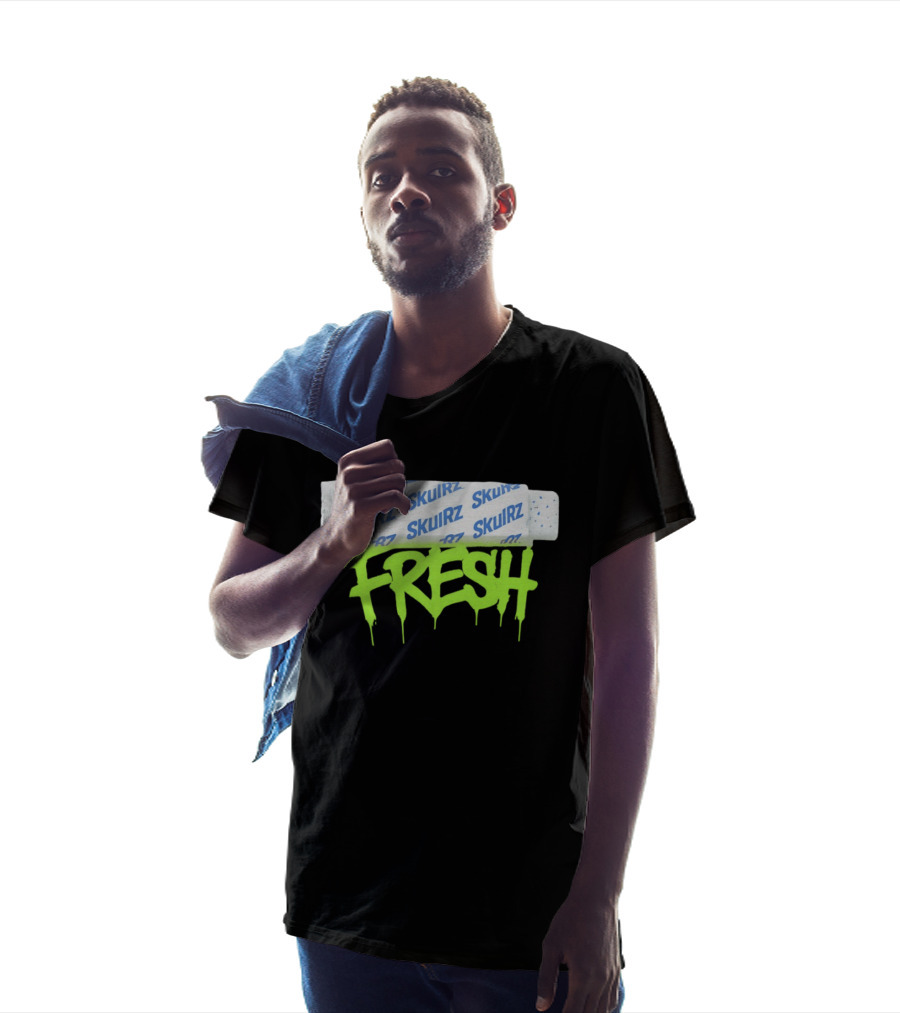 Skulrz Fresh Gum Stylized Wrapper And Green Dripping T-Shirt