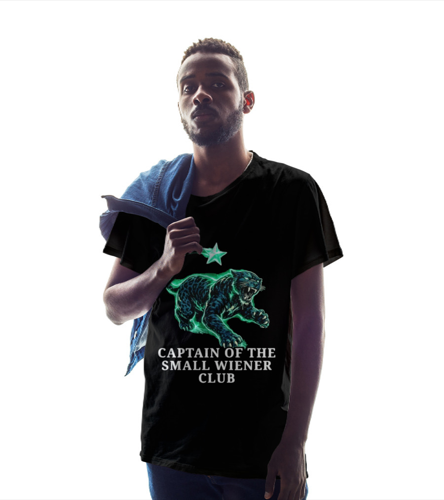 Panther With Star Graphic Captain Of The Small Wiener Club T-Shirt