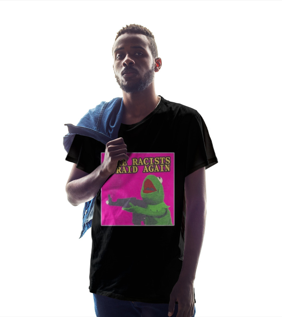 Make Racists Afraid Again Kermit Pepe Parody Pink T-Shirt