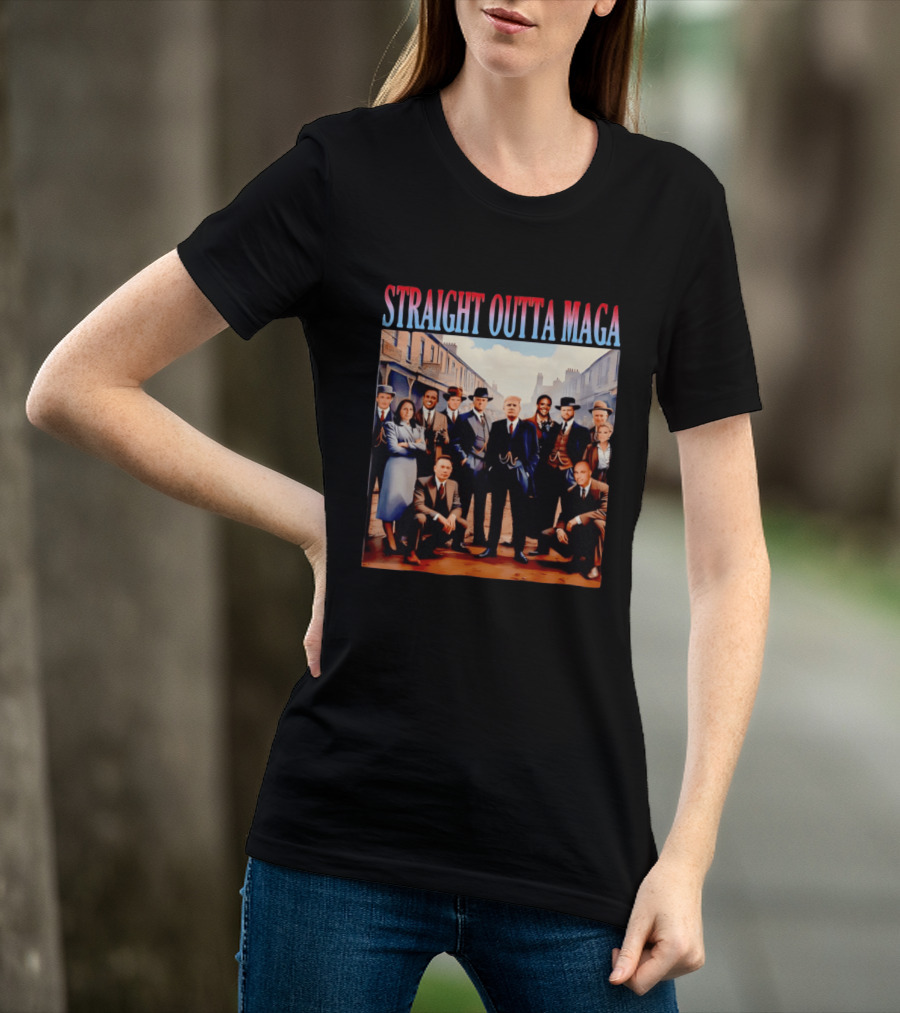 Straight Outta MAGA Donald Trump Elon Musk Tucker Carlson Vivek Ramaswamy Peaky Blinders T-Shirt