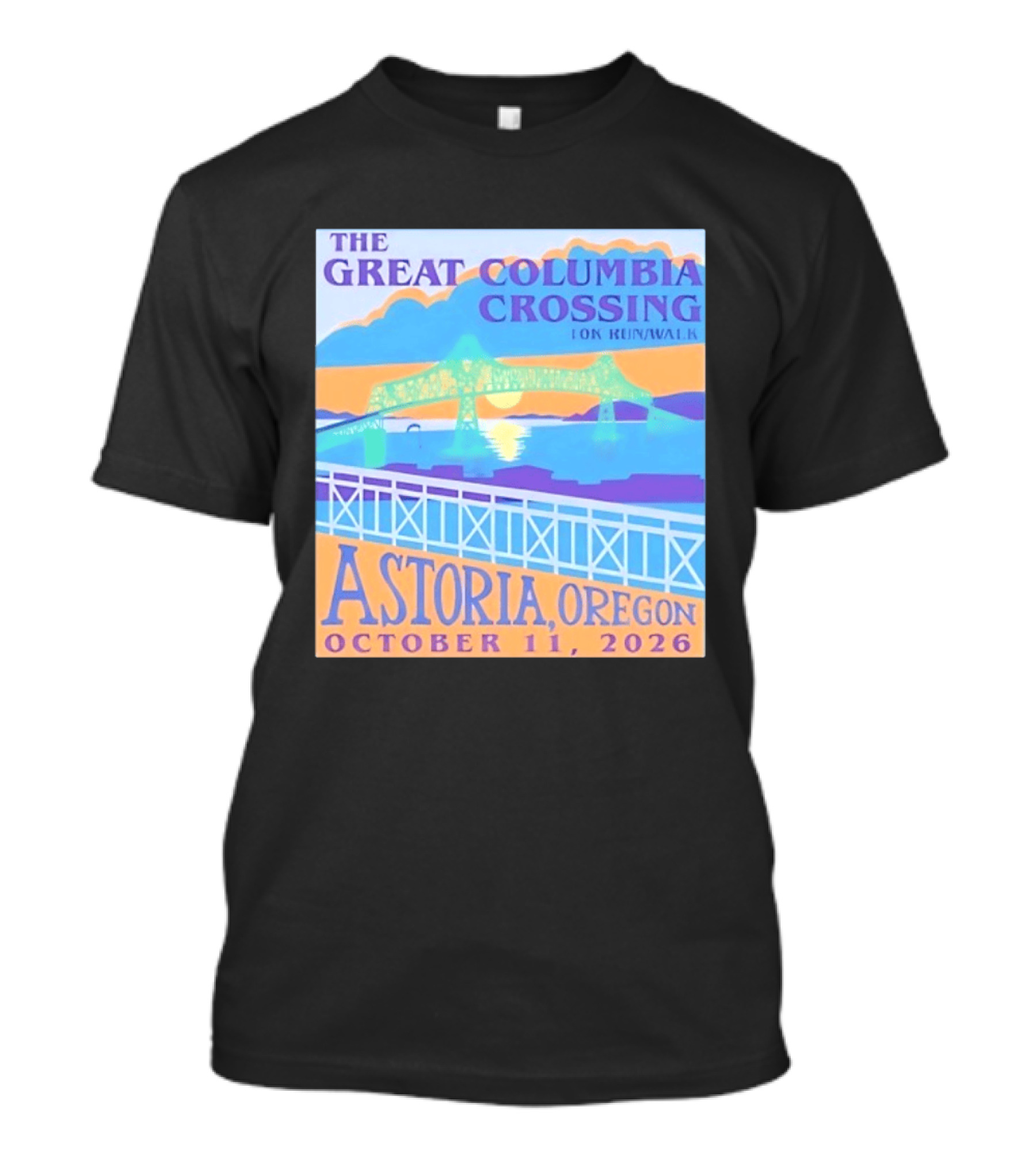 The Great Columbia Crossing 10K Run Walk Astoria Oregon October 11 2026 T-Shirt