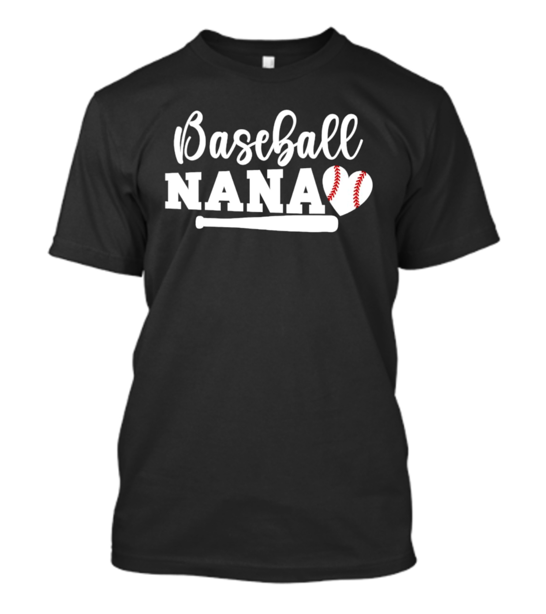 Baseball Nana Heart Ball Bat Love Family Sports Game Day T-Shirt