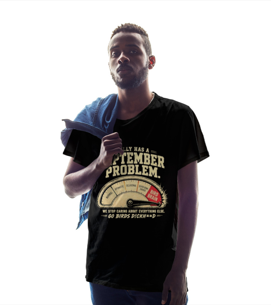 Philly Has A September Problem Bird Brain Go Birds Flock Red Speedometer T-Shirt
