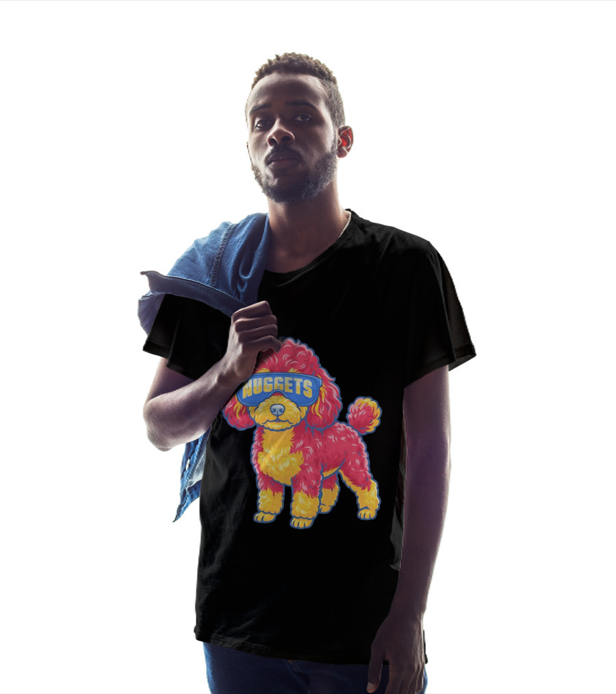 Denver Nuggets Teacup Poodle Wearing Oversized Glasses T-Shirt
