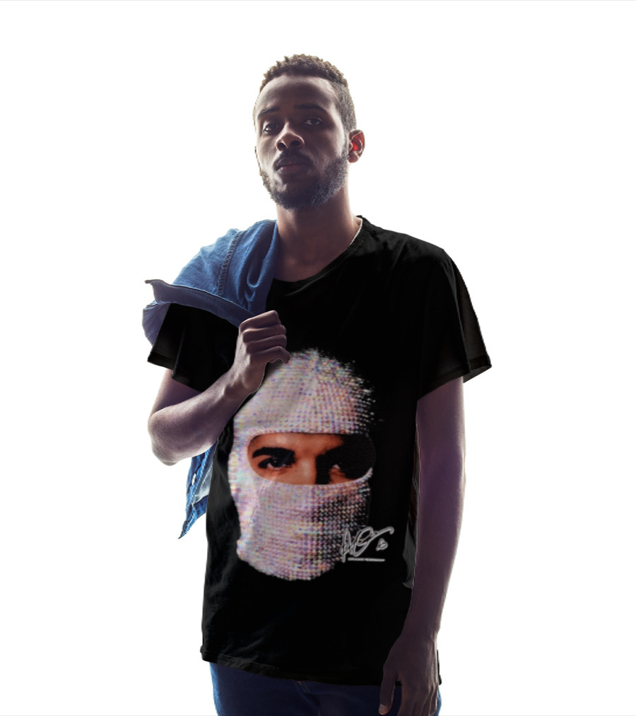 Drake Iceman Mask Jewel Encrusted Balaclava T-Shirt