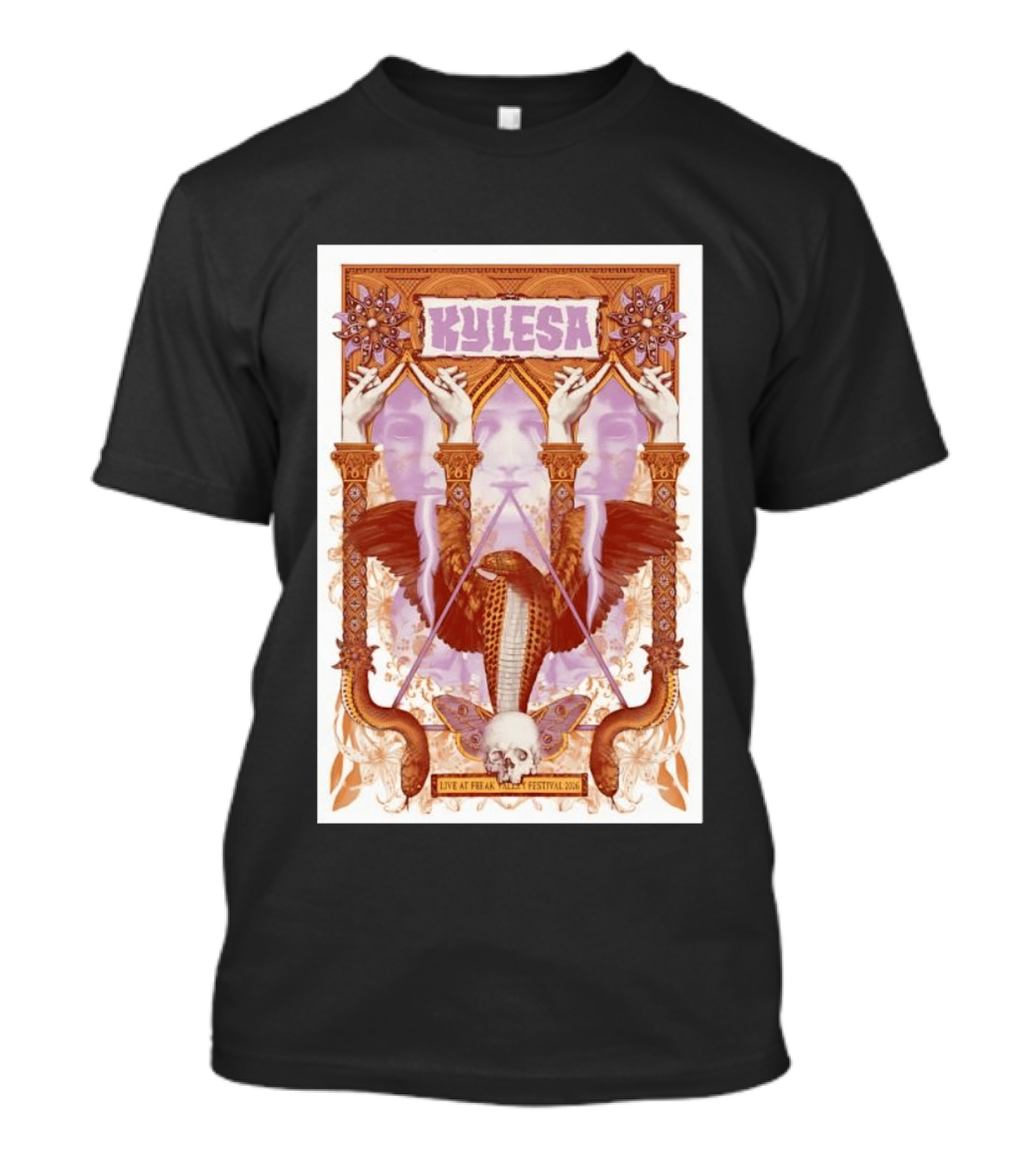 Kylesa Live At Freak Valley Festival 2026 Ornate Serpent Winged Skull Occult T-Shirt