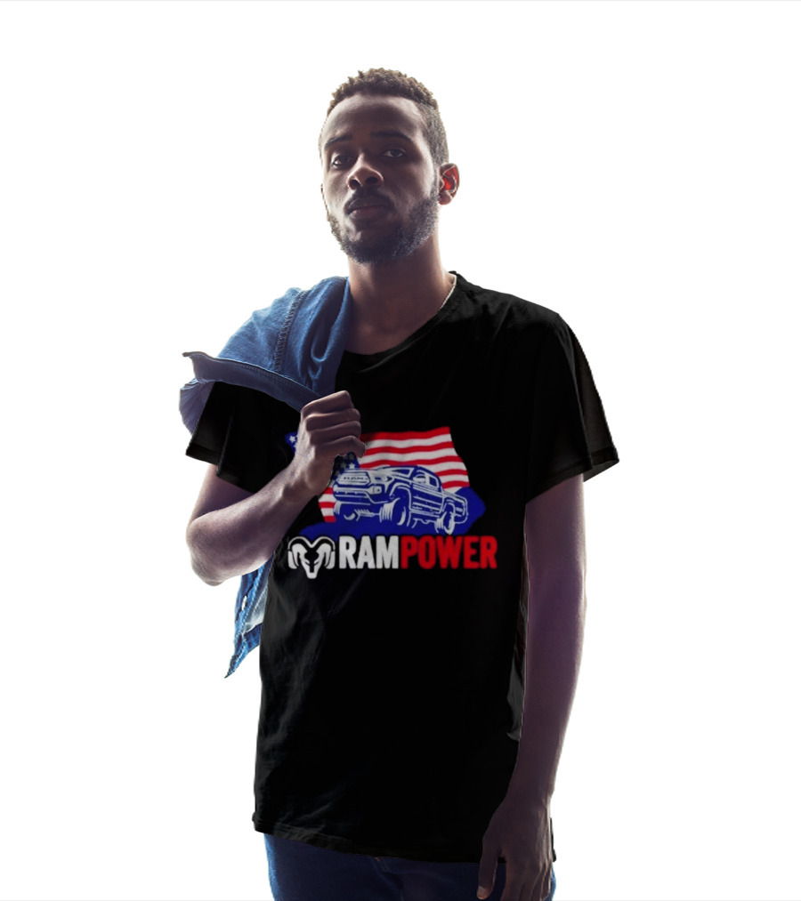 Ram Power Truck American Flag 2026 Patriotic T-Shirt