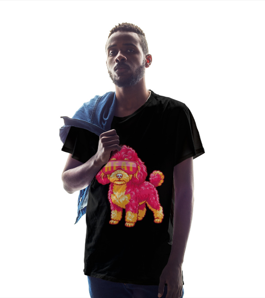 Miami Heat Teacup Poodle Cartoon HEAT Glasses T-Shirt