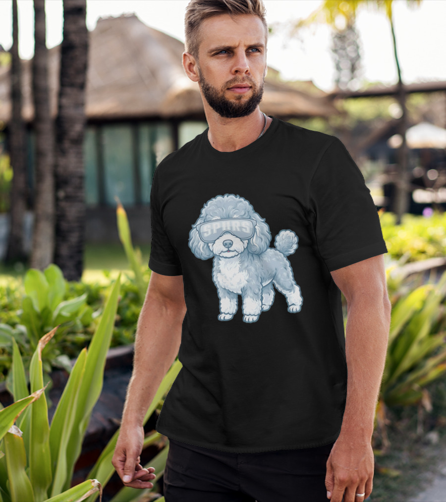 San Antonio Spurs Teacup Poodle With Goggles T-Shirt
