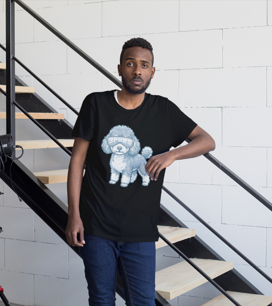 San Antonio Spurs Teacup Poodle With Goggles T-Shirt