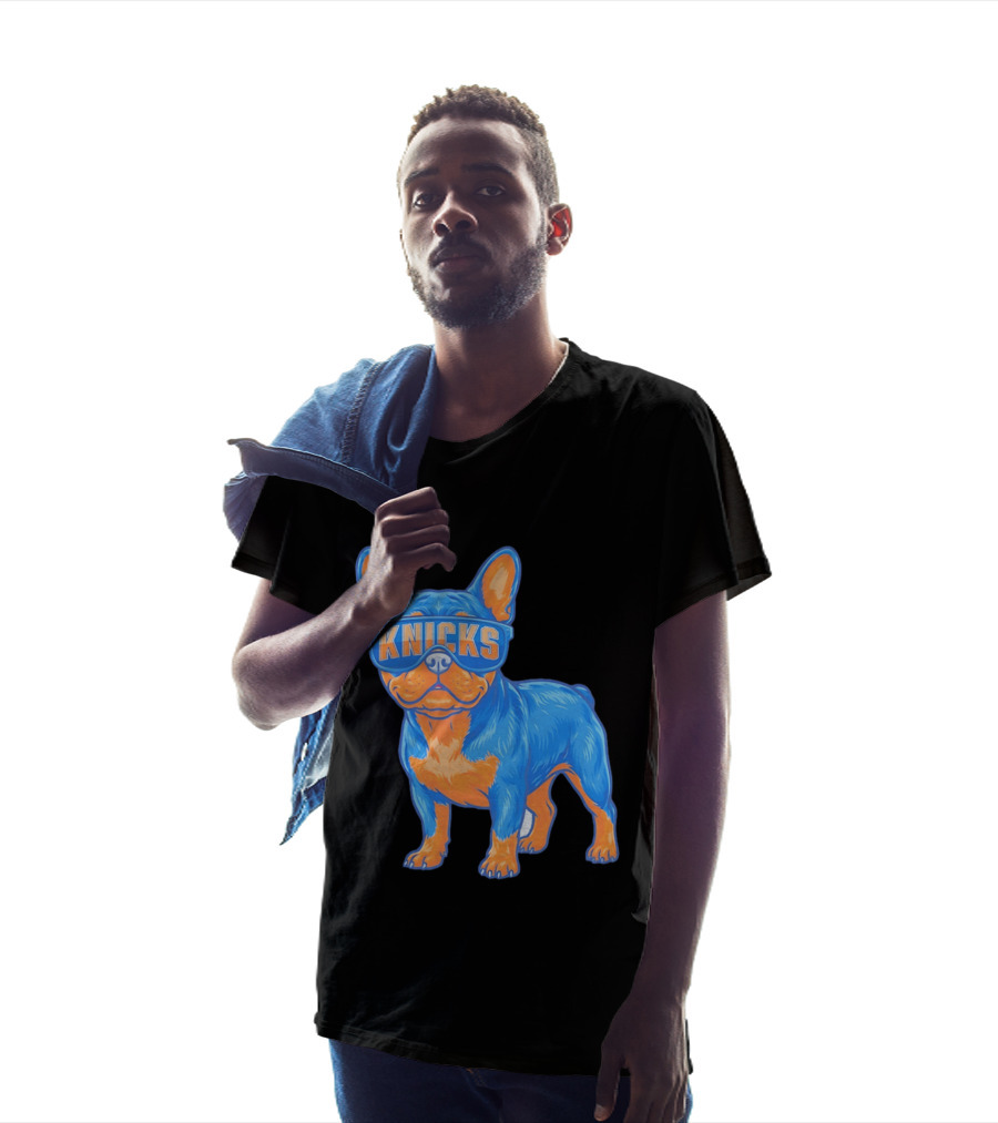 New York Knicks Bulldog Wearing Sunglasses T-Shirt