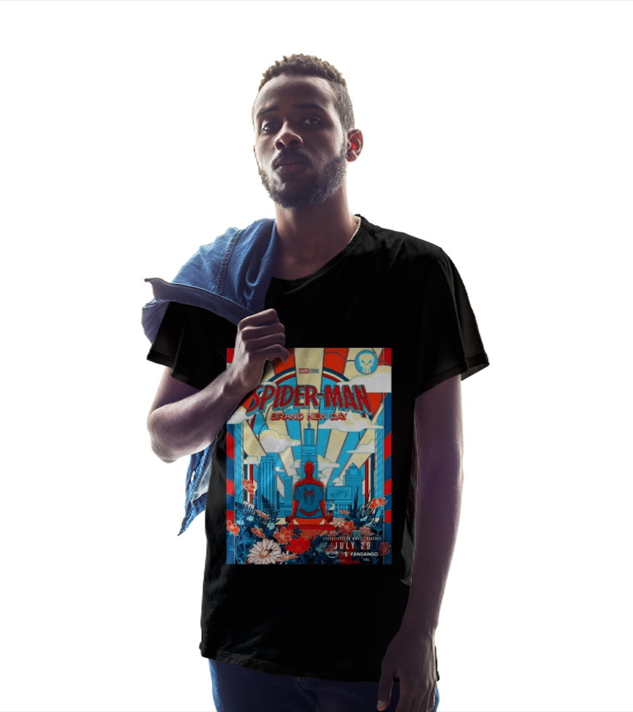 Spider Man Brand New Day Exclusive Movie Theaters July 29 Prime Fandango T-Shirt