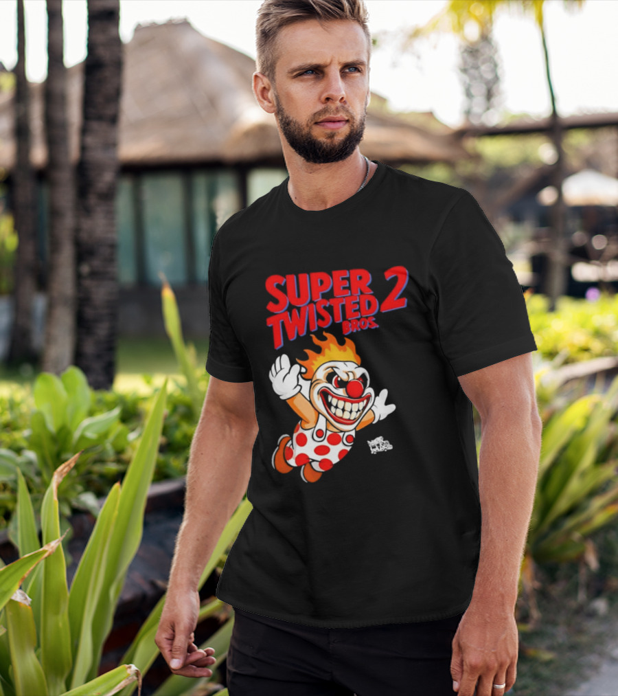 Super Twisted 2 Bros Sweet Tooth Twisted Metal Video Game Mashup T-Shirt