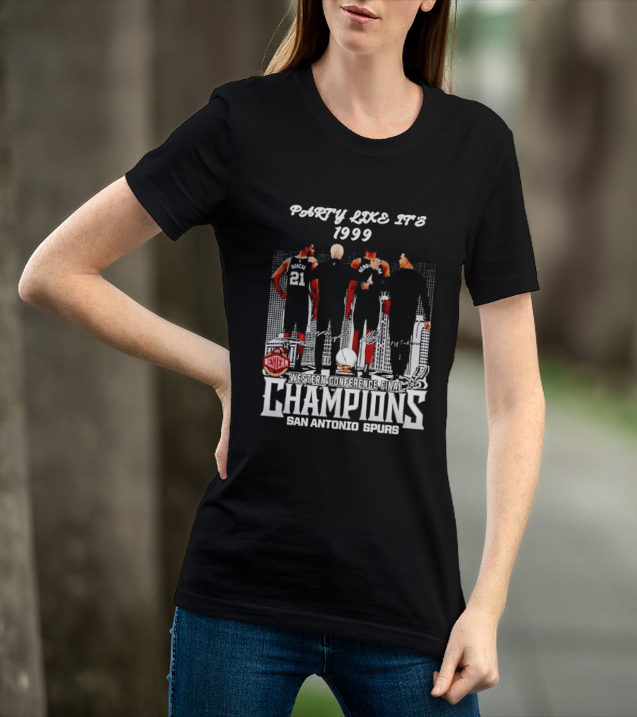 Party Like It's 1999 San Antonio Spurs Champions Tim Duncan Gregg Popovich Victor Wembanyama T-Shirt