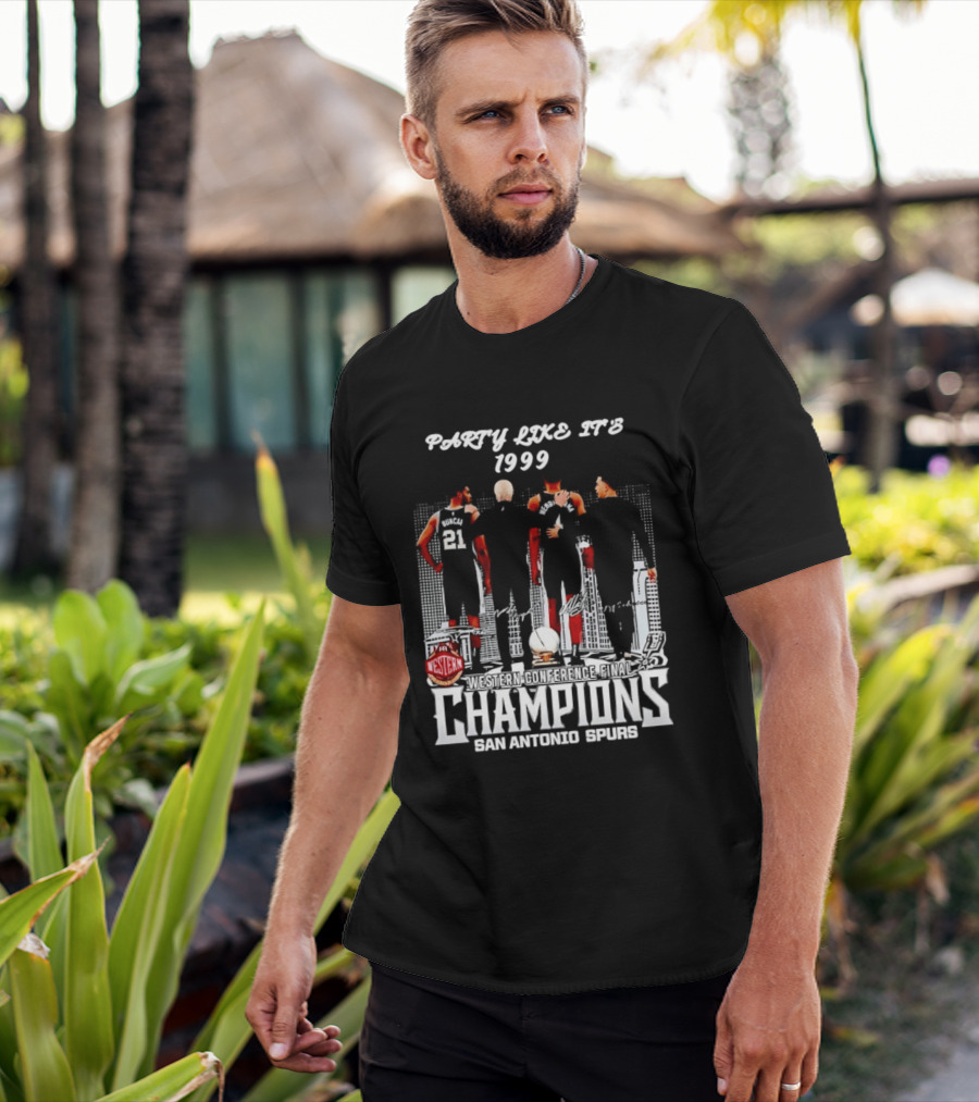 Party Like It's 1999 San Antonio Spurs Champions Tim Duncan Gregg Popovich Victor Wembanyama T-Shirt