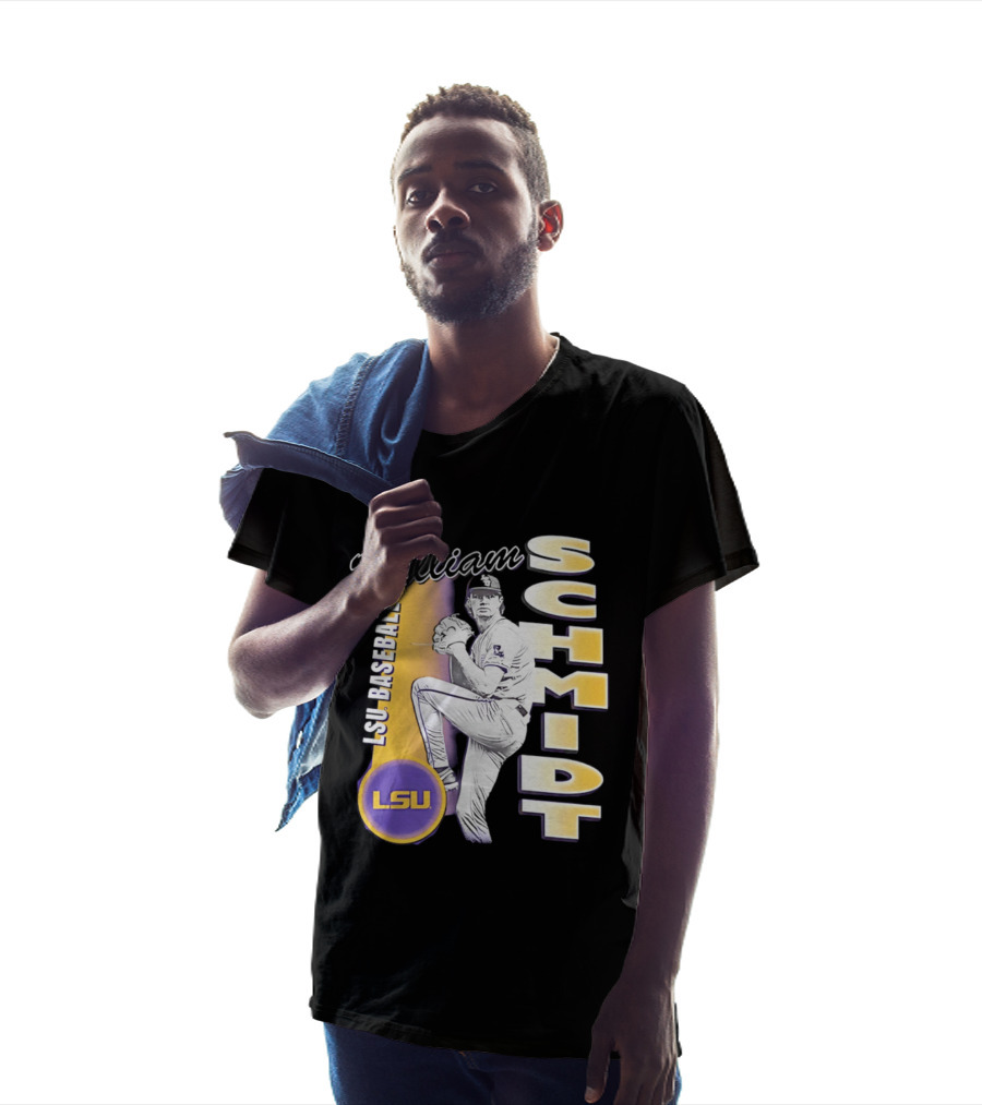 LSU Baseball William Schmidt Pitching Pose T-Shirt
