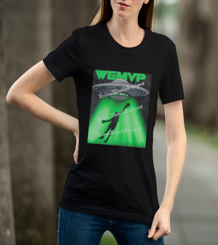 WEMVP Victor Wembanyama UFO Alien Abduction Basketball Player T-Shirt