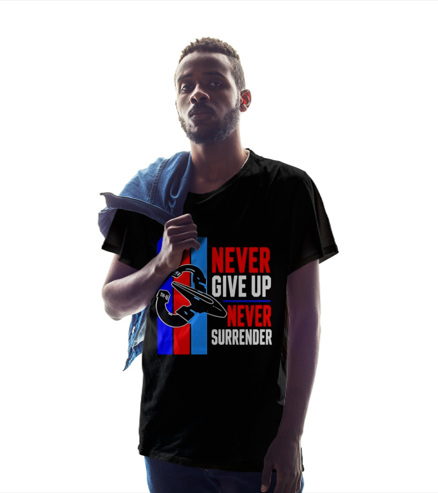 Galaxy Quest Never Give Up Never Surrender NSEA Protector Starship T-Shirt