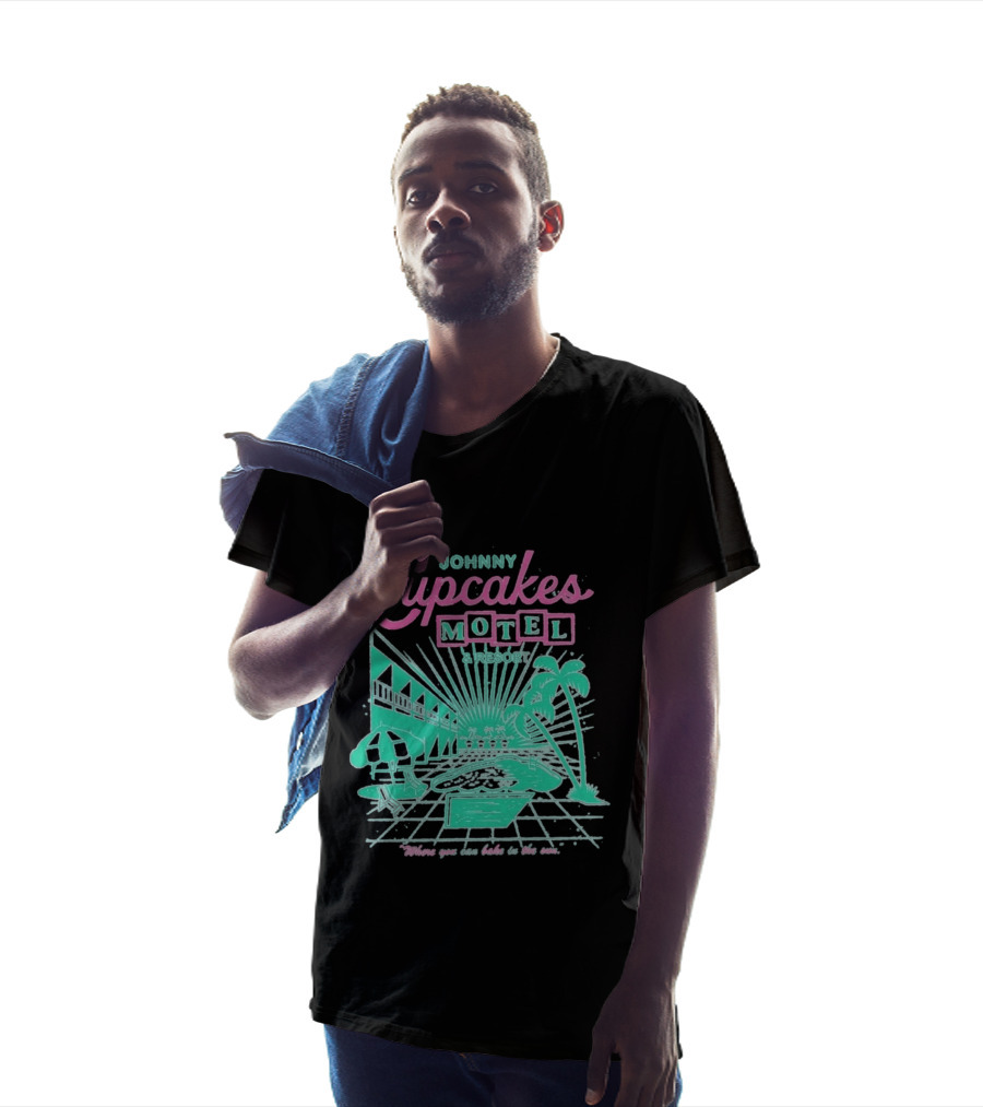 Johnny Cupcakes Motel Retro Resort Poolside Vibes Bake In The Sun Experience T-Shirt